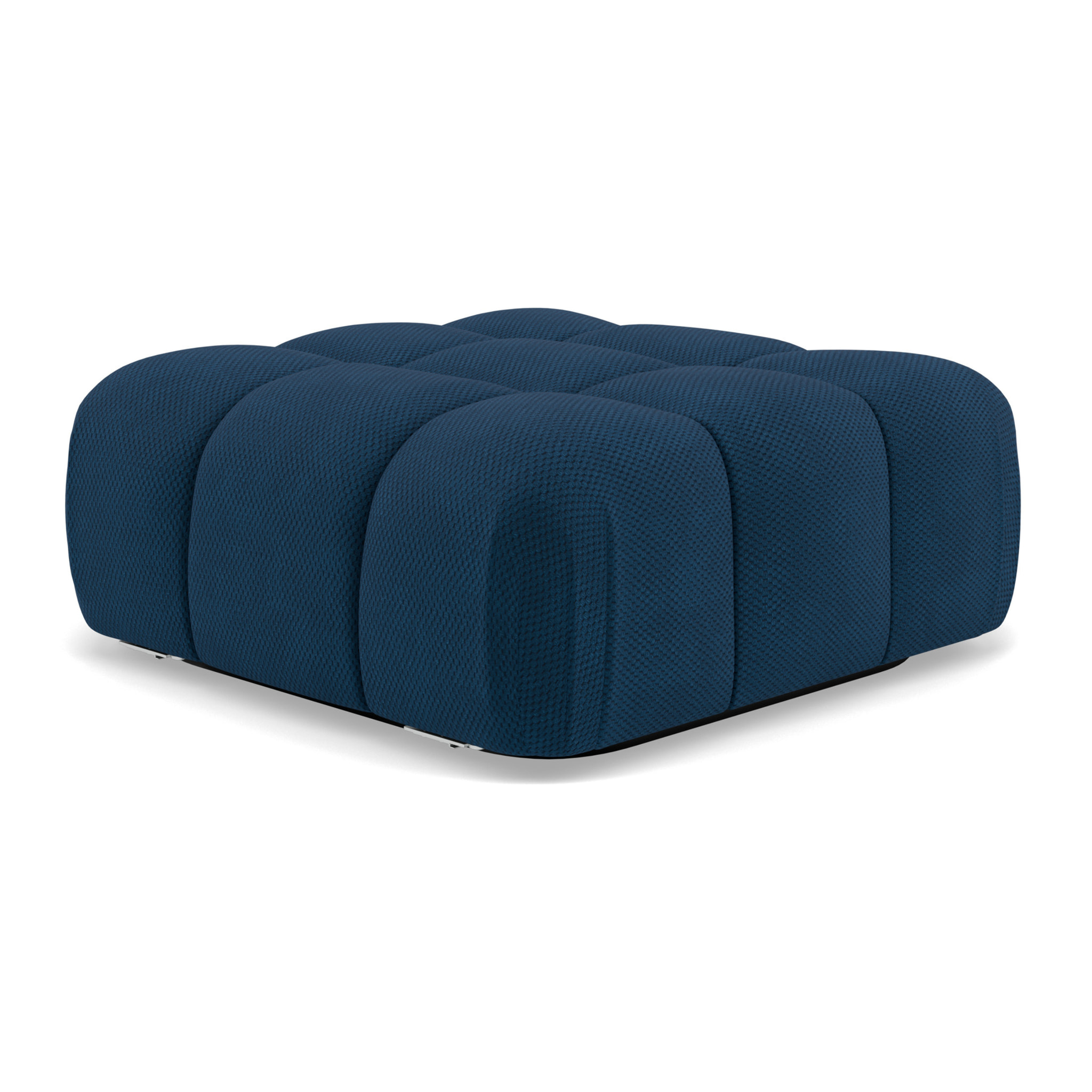 Ruby - pouf en velours texturé - Bleu