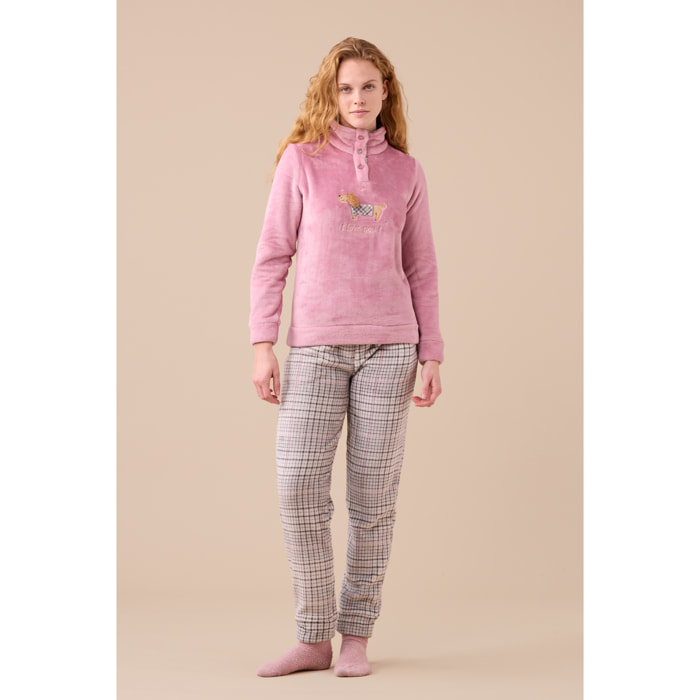 Pigiama donna invernale in coral articolo cocker. Noidinotte