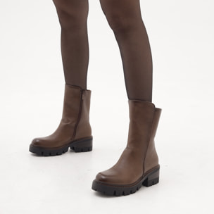 STIVALETTO LISCIO MARRONE