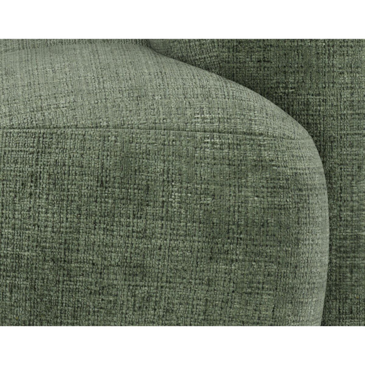 Grace - module d'assise droit en velours texturé - Vert sauge