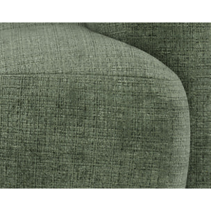 Grace - module d'assise droit en velours texturé - Vert sauge