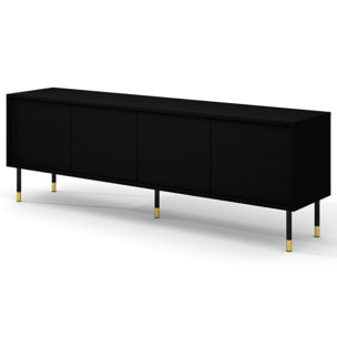 Novara - meuble tv - 4 portes - 180 cm - Noir