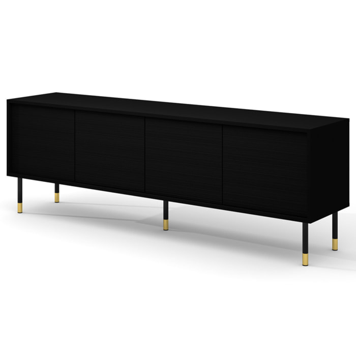 Novara - meuble tv - 4 portes - 180 cm - Noir