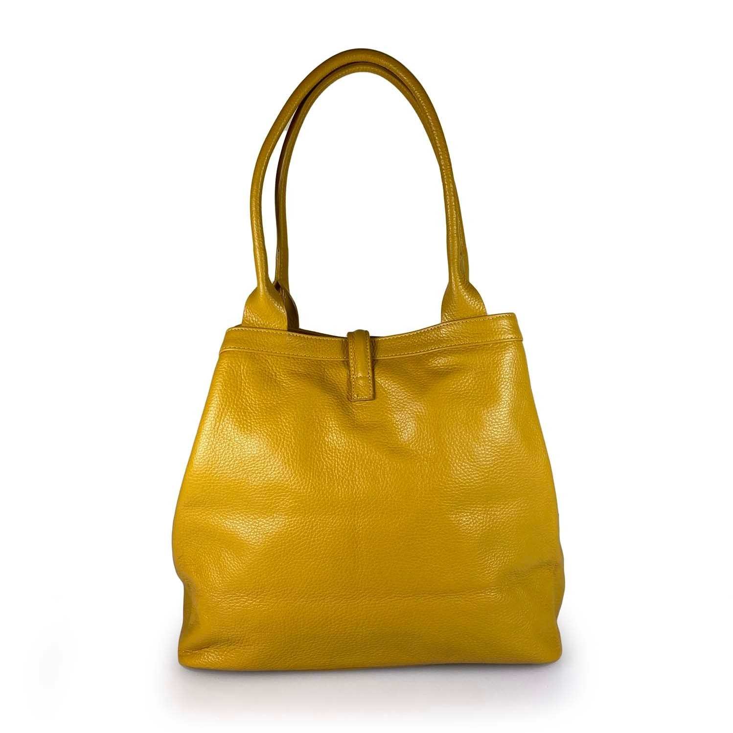 Borse Donna colore Giallo-in pelle Made in Italy 42 x 38 x 6cm