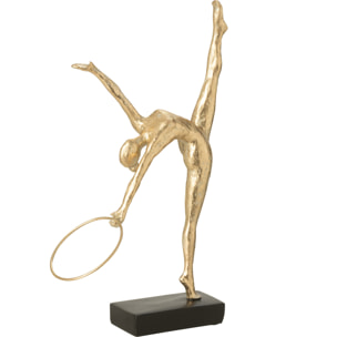J-Line décoration Gymnaste Cerceau - polyrésine - noir/or