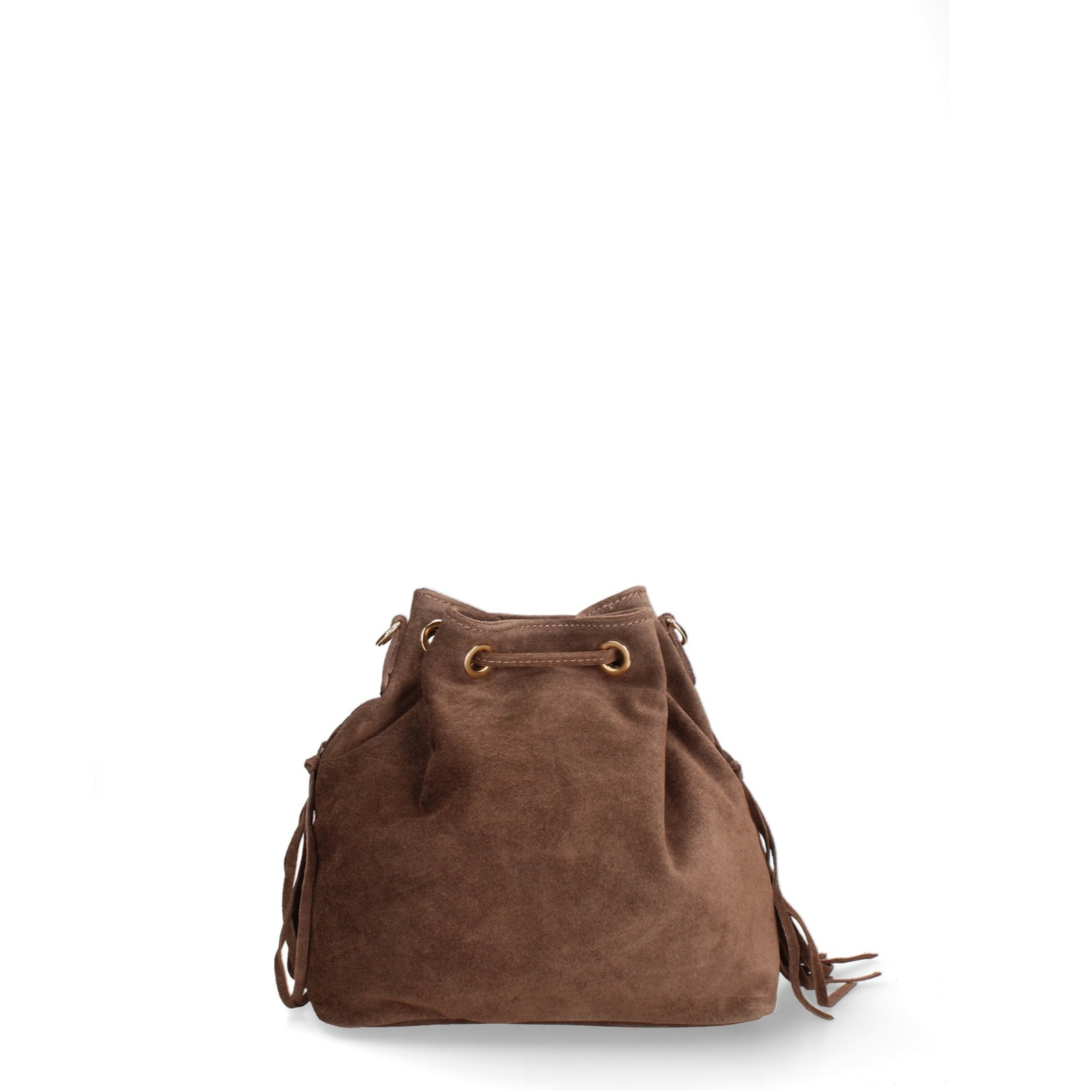 Borsa a secchiello da donna Made in Italy - Modello Umbria Plus - Pelle scamosciata - 25.0 x 22.0 x 13.0 cm