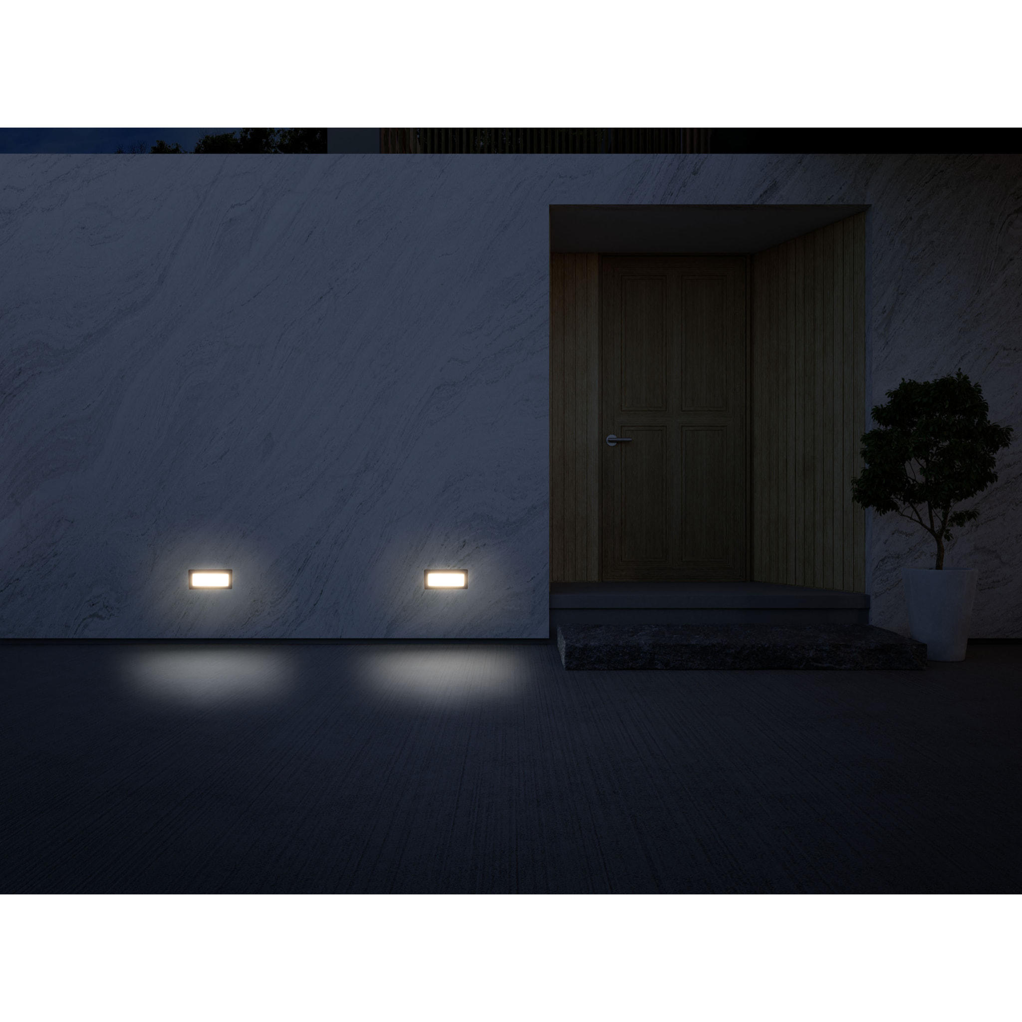 FORLIGHT Rect - Empotrable de Pared LED Rectangular 205mm para Jardín y Terraza con Luz Neutra 4000K en Acero Inoxidable