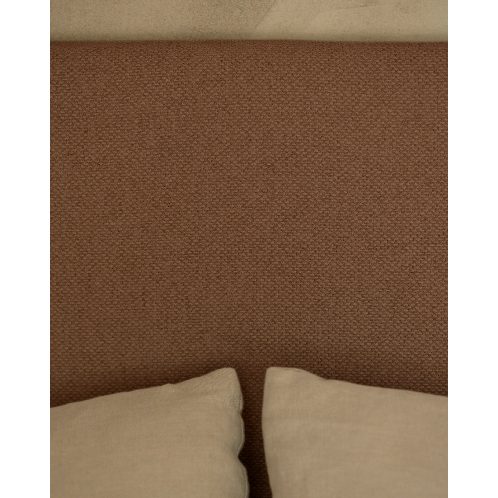 Tête de lit tapissée en marron en différentes tailles