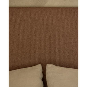 Tête de lit tapissée en marron en différentes tailles