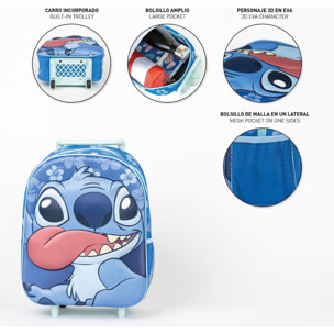 Mochila Infantil Trolley 3D Stitch