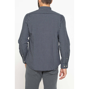 CAMICIA FANTASIA TINTO FILO CON COLLO BUTTON-DOWN