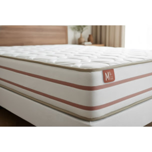 Ensemble Matelas Le Doux - 24cm - Mémoire de forme - Zéro transfert de mouvement - Sommier kit Beige