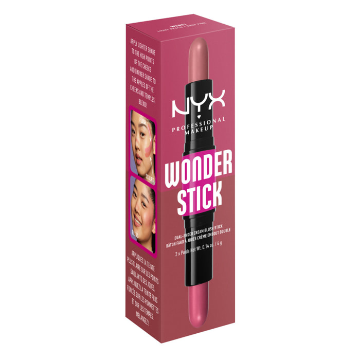 NYX Professional Makeup Wonder Stick Blush Light Peach + Baby Pink