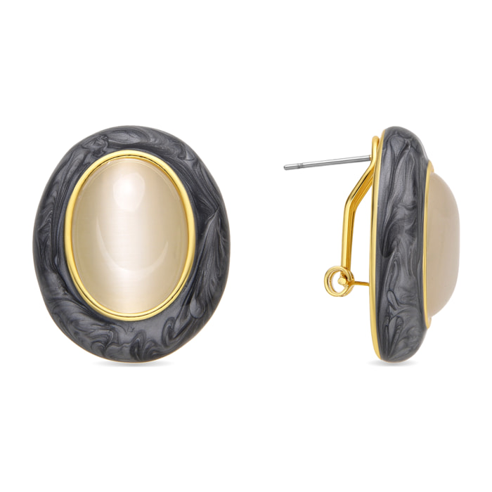 Pendientes con Ojo de Gato acabado oro 18k