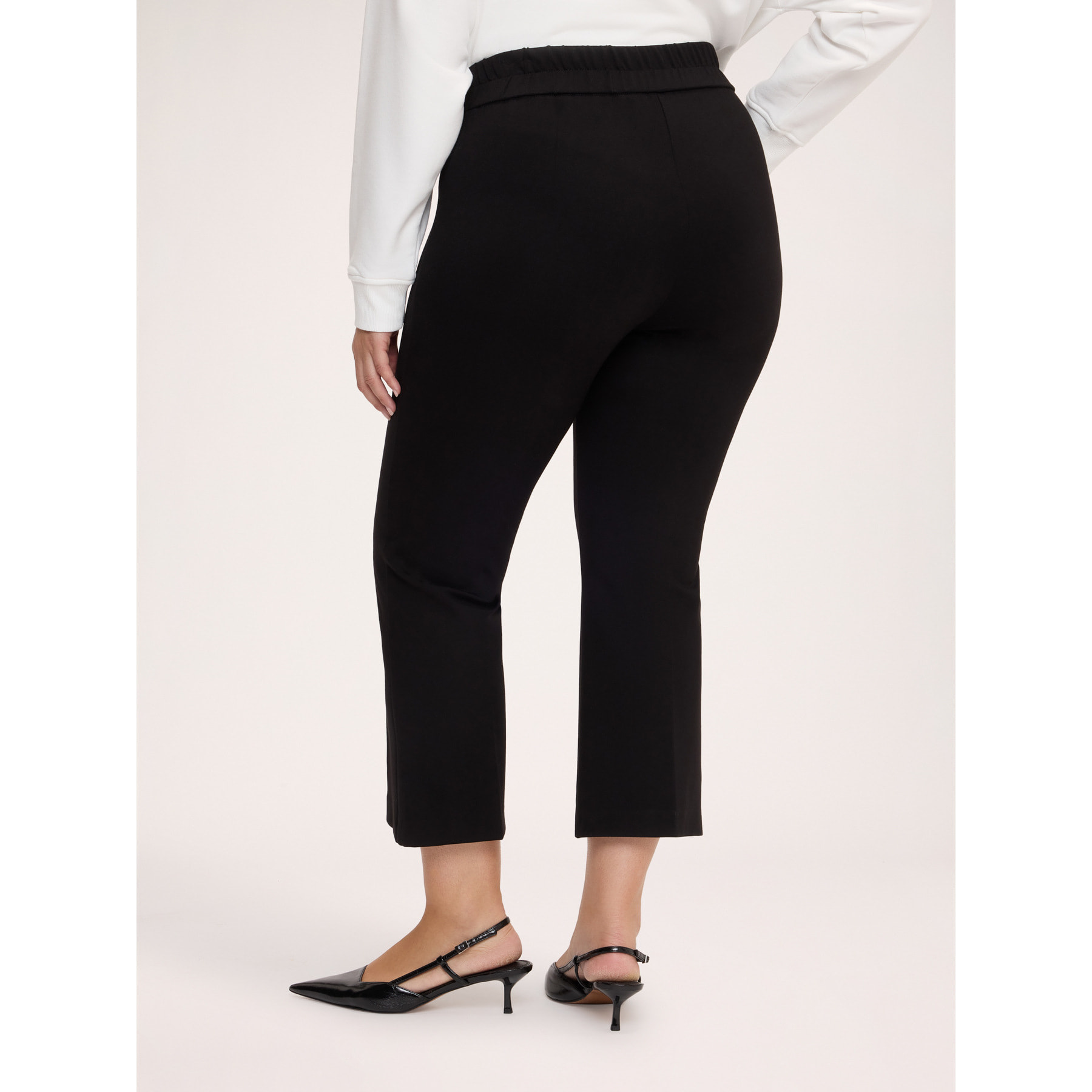 Fiorella Rubino - Pantaloni kick flare in Punto Milano - Nero