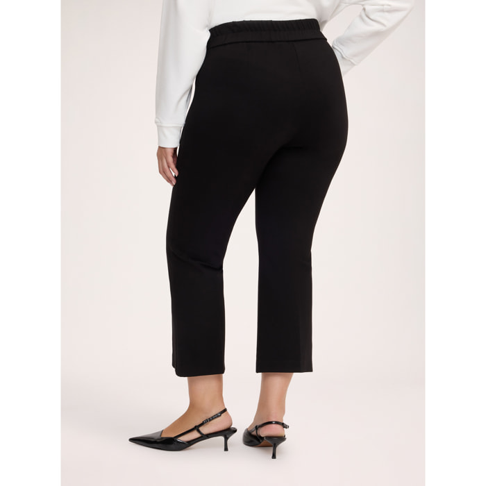 Fiorella Rubino - Pantaloni kick flare in Punto Milano - Nero