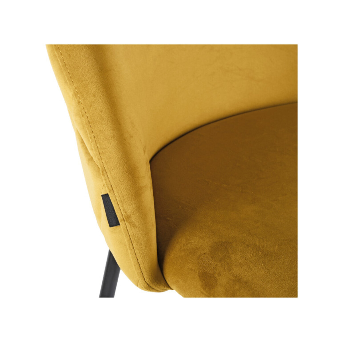 Chaise de repas tissu velours dossier capitonné pieds métal – CLEA 2