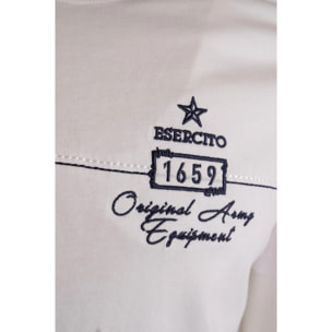 T-shirt Esercito bianca in cotone uomo