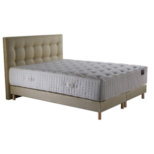 Ensemble Hélios + tête de lit capitonnée - Matelas ressorts ensachés Mémoire de forme Latex