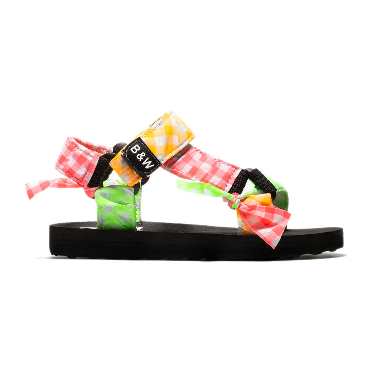 Sandalias De Niña De Cuadros Vichy Multicolor B&W