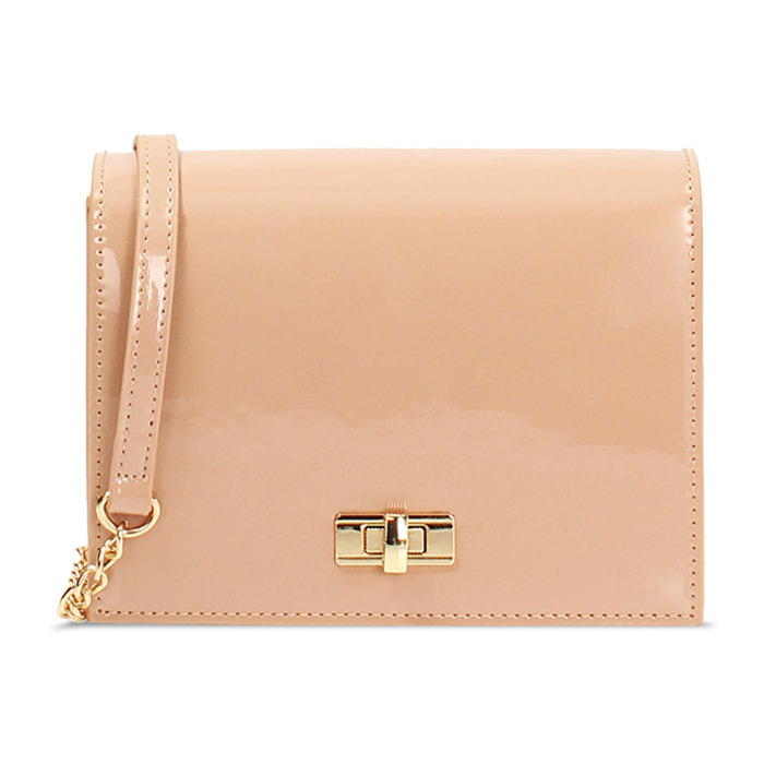 Borsa donna a tracolla nude in vernice