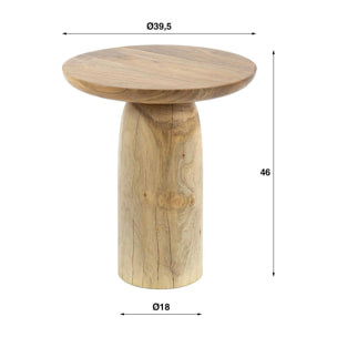 Table d’appoint bois – plateau sculpté, 46 cm MELBOURNE