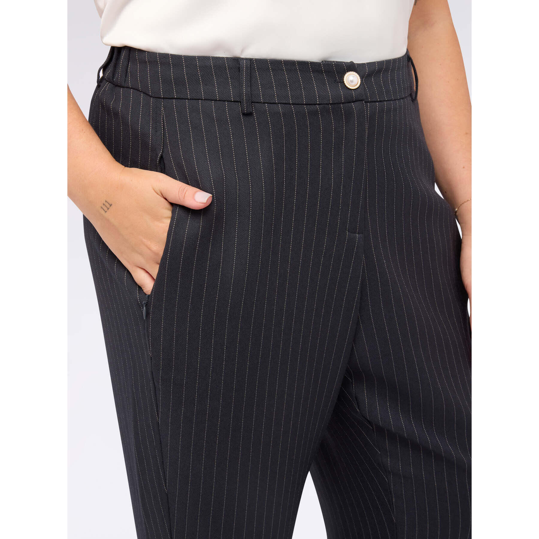 Fiorella Rubino - Pantaloni ballon gessati - Blu