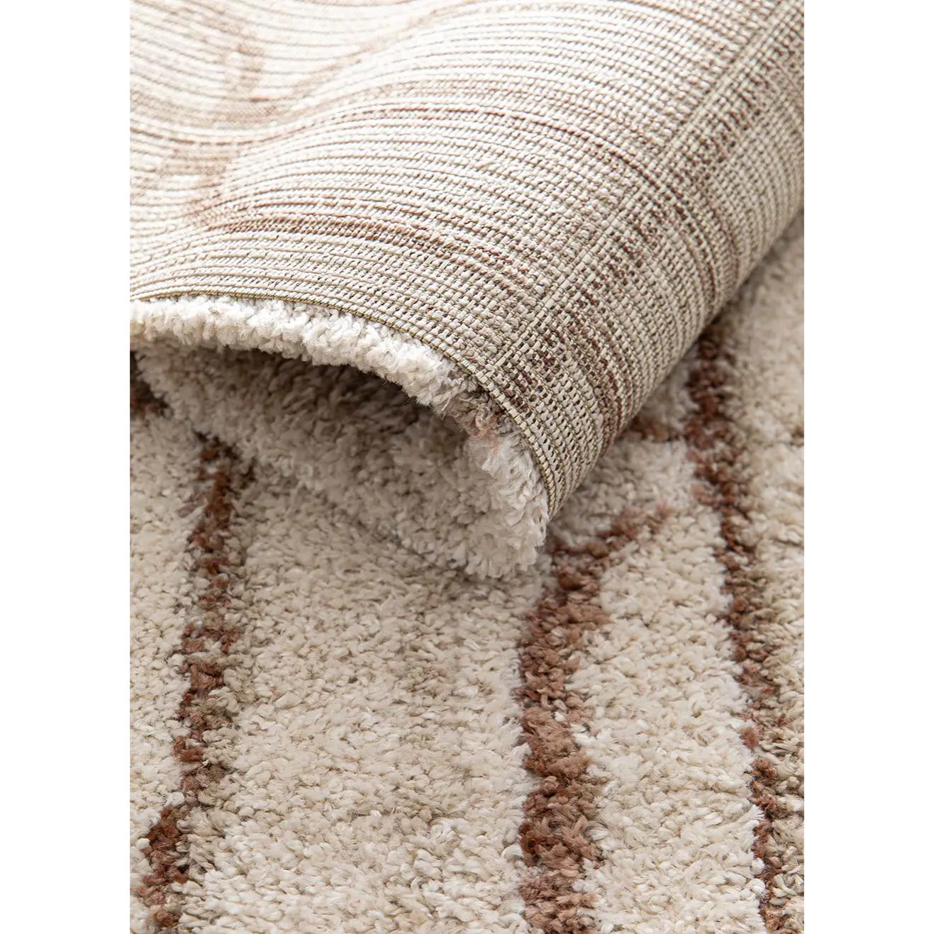 EMBER Alfombra infantil shaggy escandinava Crema y Rosa, varias medidas disponibles.