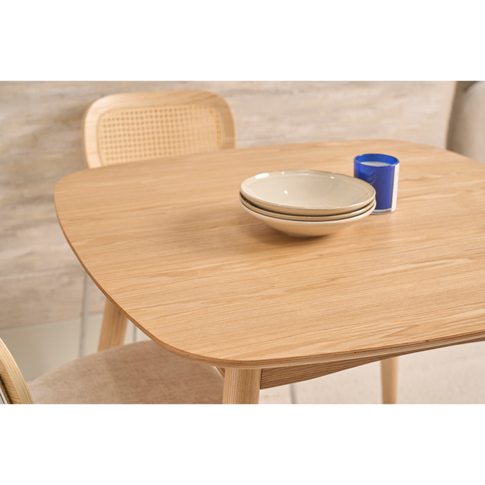 Table à manger scandinave carrée frêne naturel L90 cm BALTIK