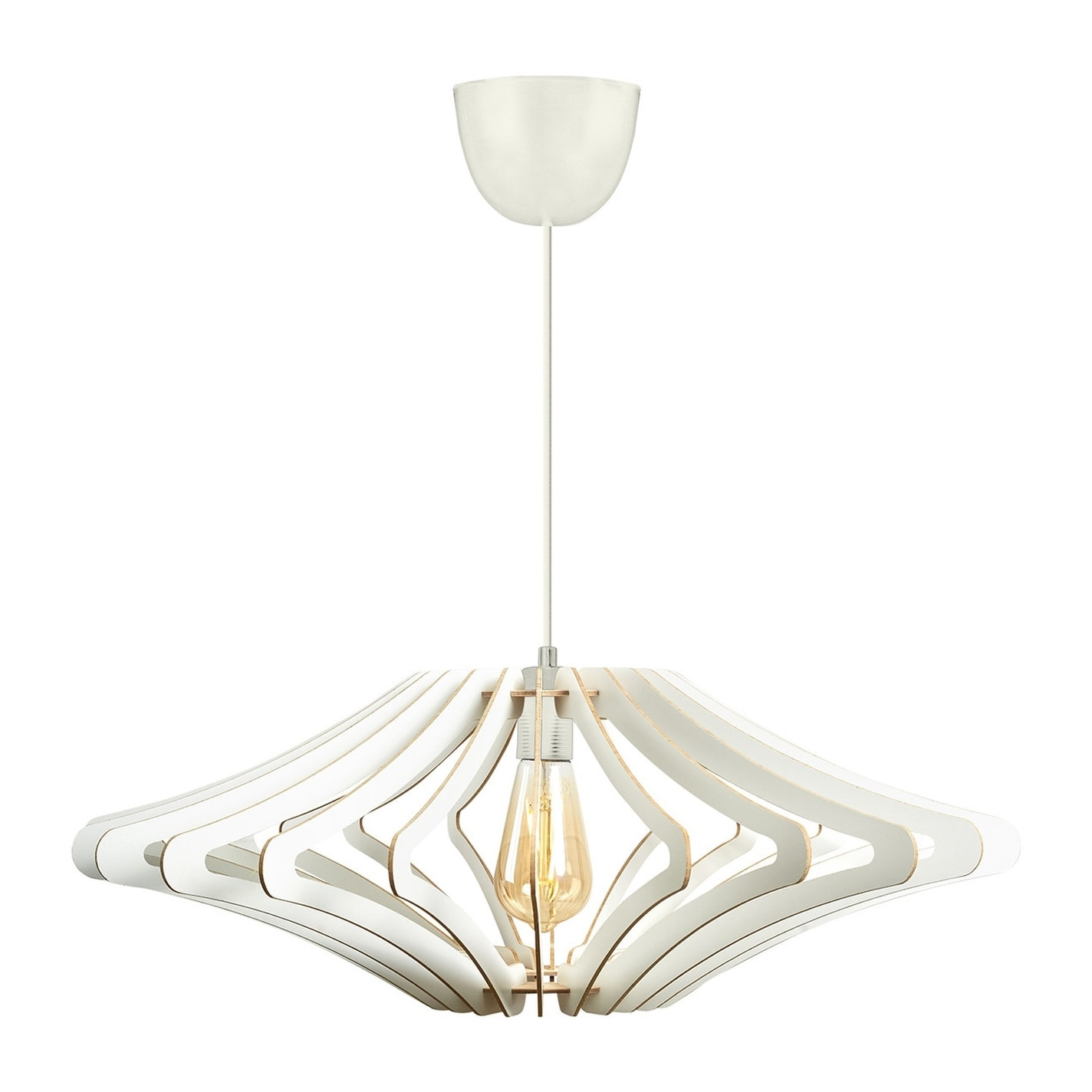 Lámpara de techo, mdf, blanco, colección Covadonga, 59x59x55, casquillo E 27 Max 45 - 60