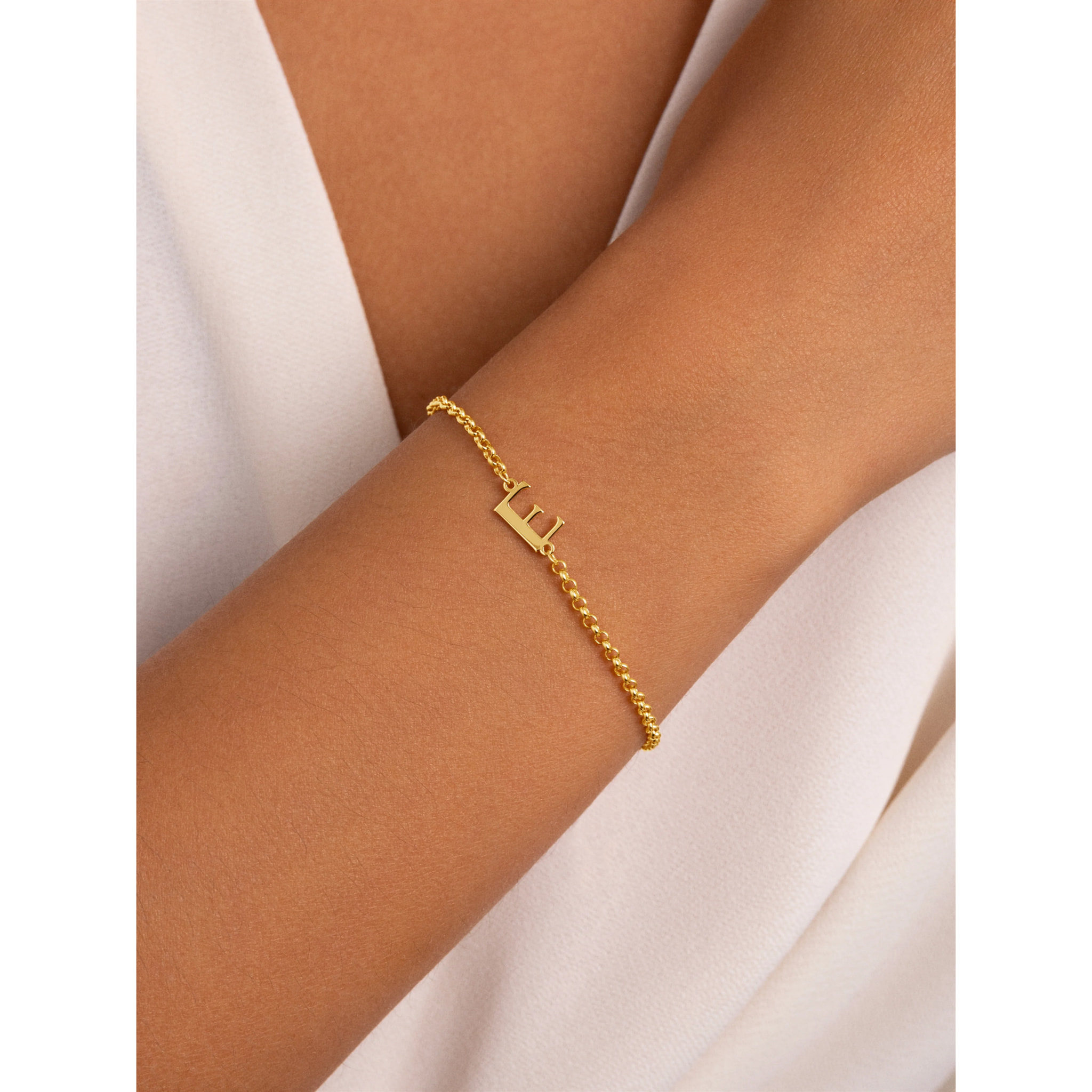 Bracciali Single Letter Argento Placcato Oro