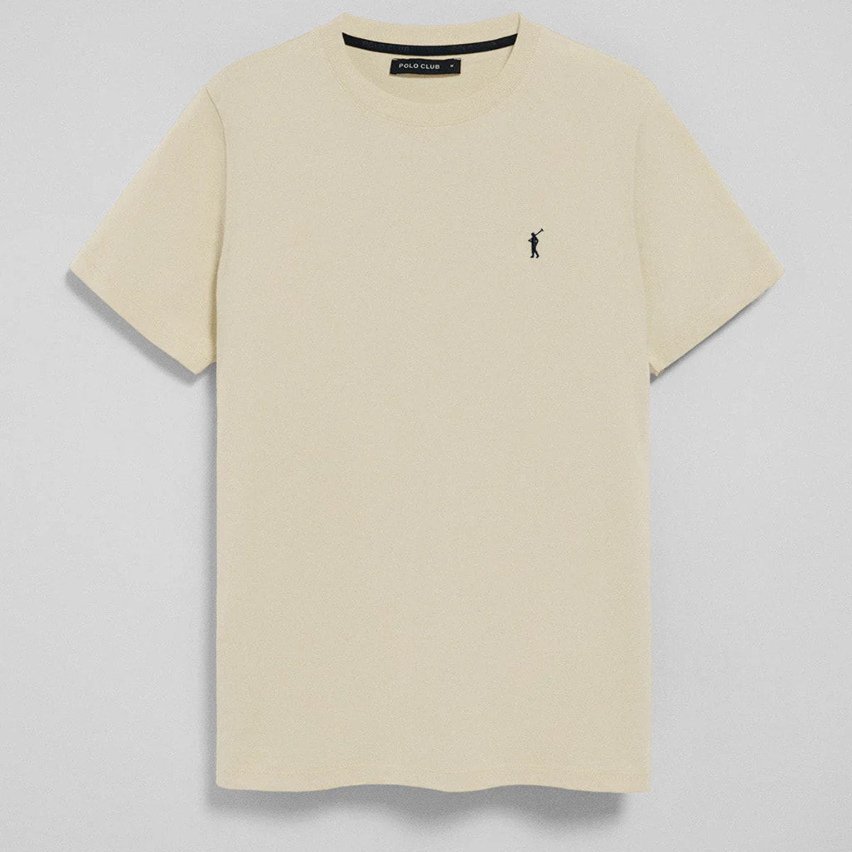 Camiseta color crudo con cuello redondo y bordado Rigby Go