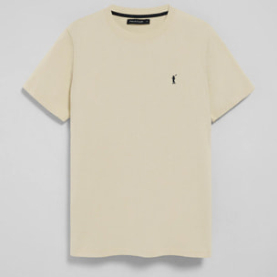 Camiseta color crudo con cuello redondo y bordado Rigby Go