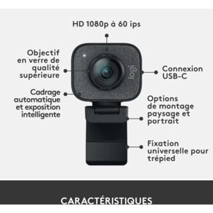 Webcam LOGITECH Streamcam Graphite double microphone