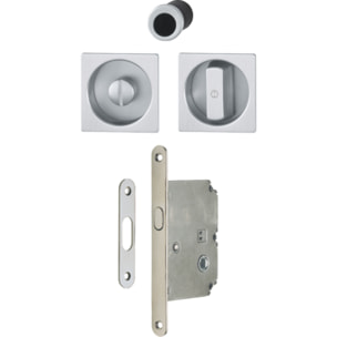 Serrure+cuvette+doigt 4920 WC HOPPE carrée pour porte coulissante - chromé satiné - 3948251