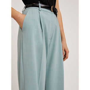 Motivi - Pantaloni palazzo con pieghe - Verde acqua