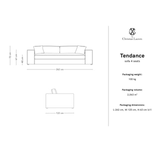 Canapé "Tendance" 4 places en tissu structurel bleu