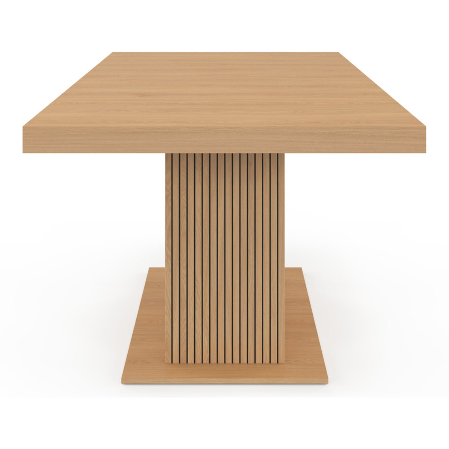 Table à manger extensible Faustine bois et pied lattes avec rangement 160-200cm
