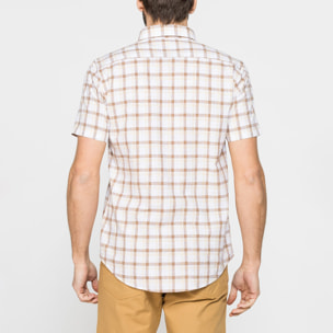 CAMICIA A MANICA CORTA IN COTONE FIAMMATO FANTASIA