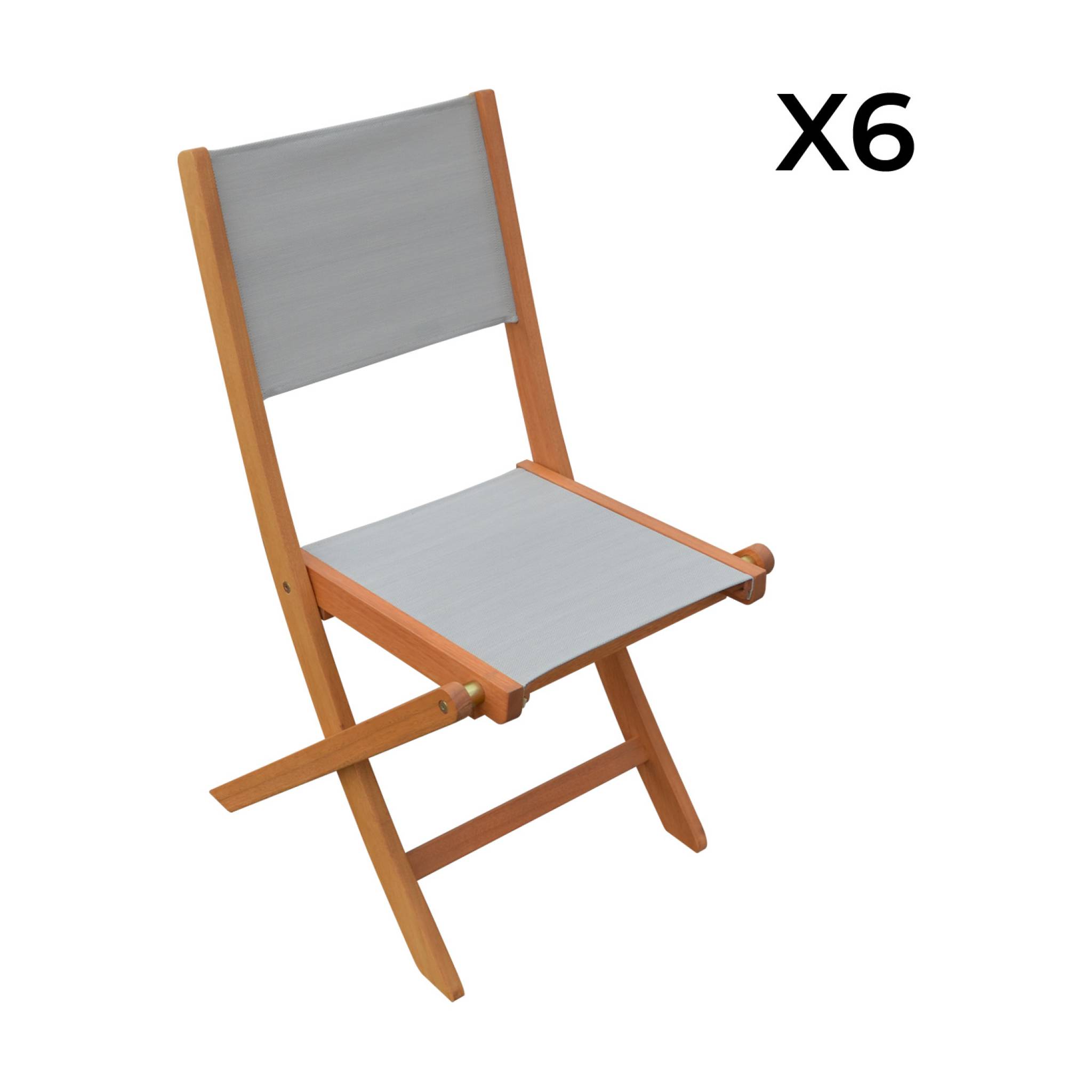 Table de jardin extensible bois d'eucalyptus + 6 assises ARBO + ALMERIA