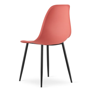 Set di 2 sedie moderne WAT in polipropilene rosso cinabro