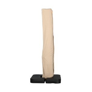 Parasol déporté rectangulaire 3x4m + dalles à lester 50x50cm WIMEREUX + DALLES