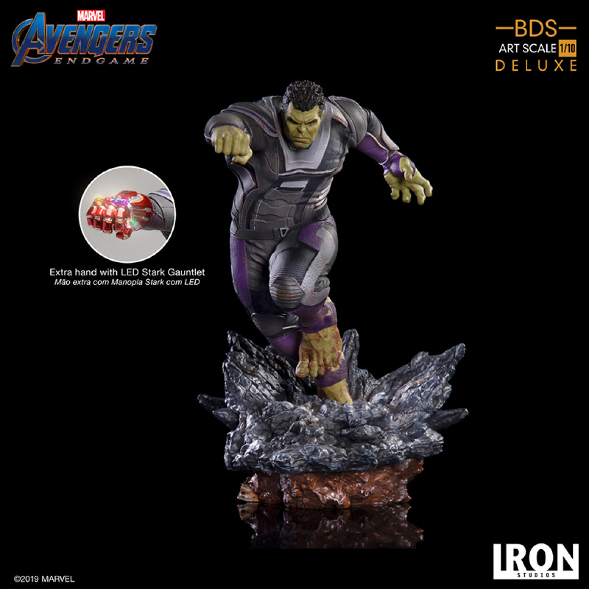 Avengers: Endgame Statua BDS Art Hulk Versione Deluxe Figura 22 cm Iron Studio