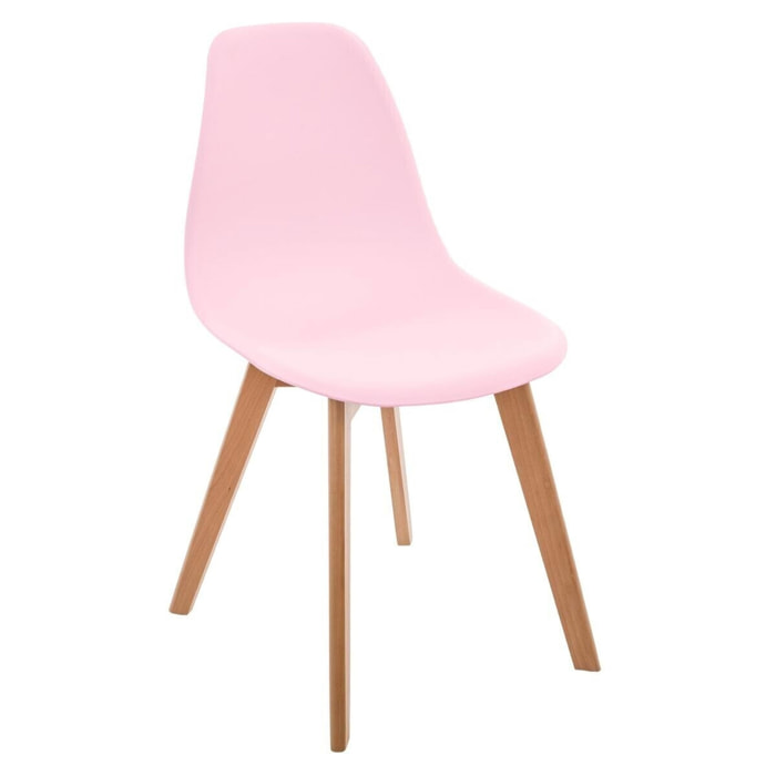 4 x sillas infantiles "escandinava" en color rosa