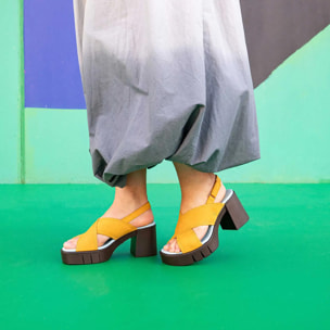 Sandalias con tacón 1990 NAPPA YELLOW / EIVISSA color Yellow