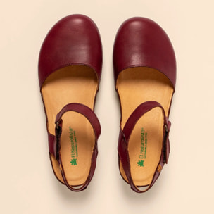Sandalia de cuña N5850 SOFT NAPPA BURDEOS / PICUAL color Burdeos
