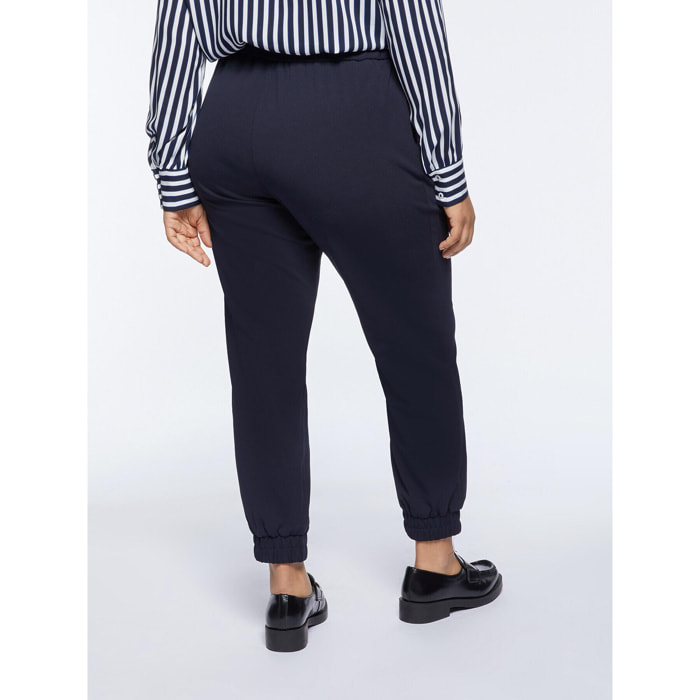 Fiorella Rubino - Pantaloni joggers in tessuto scuba crêpe - Blu