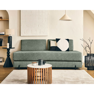 Brescia - banquette 3 places convertible en tissu velours relief - Vert