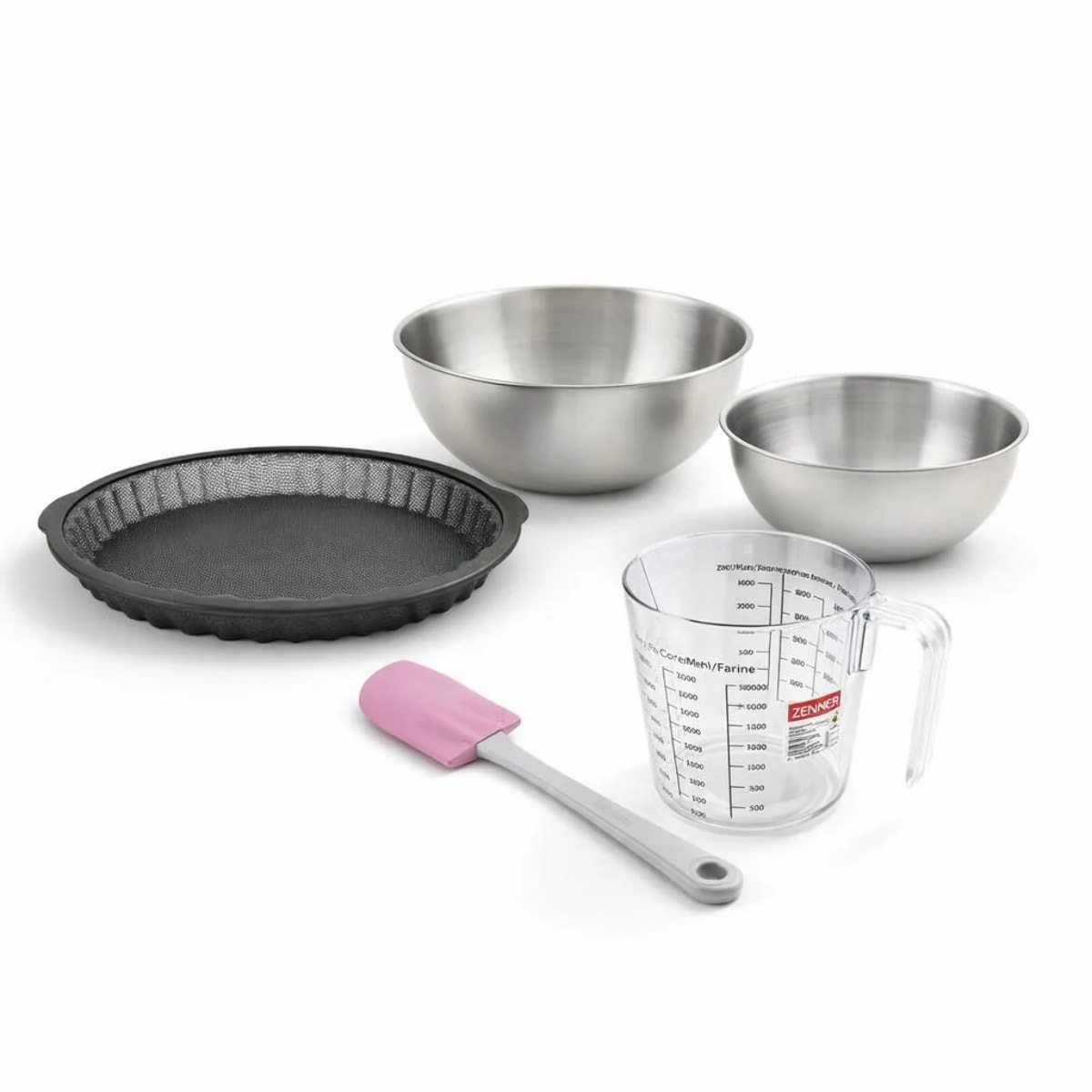 Set de 5 ustensiles de pâtisserie moule à gâteaux bol spatule et verre doseur Silicone fibre de verre Silicone fibre de verre Zenker  Silicone fibre de verre