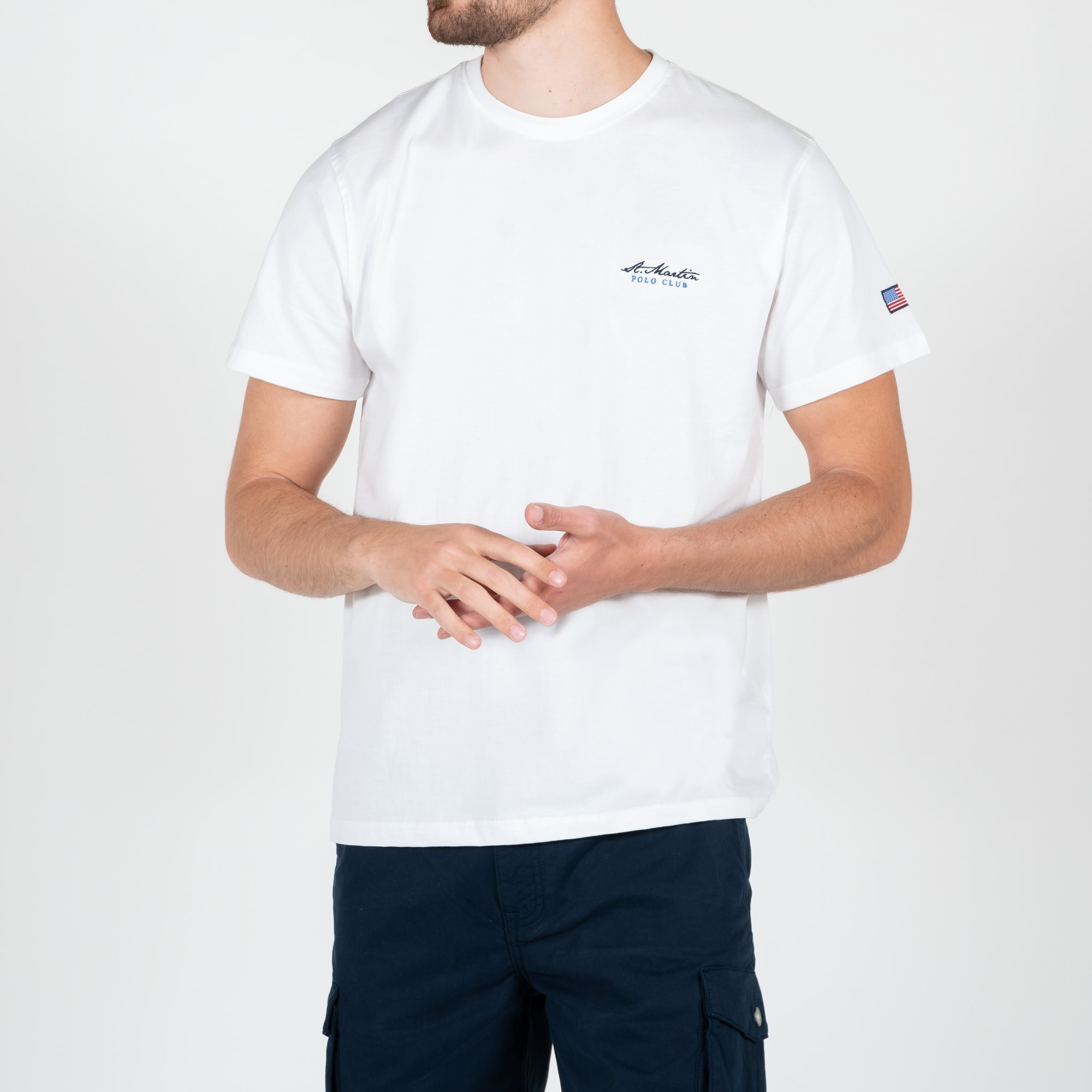 T-shirt basic con logo ricamato